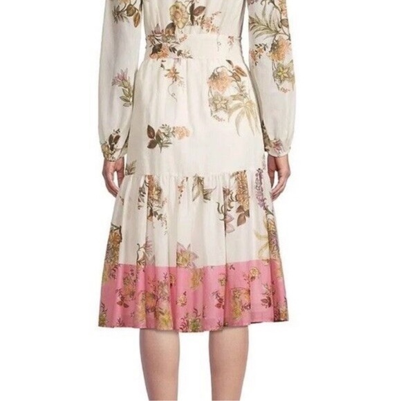 Kobi Halperin Denise Floral Belted Midi-Dress Size L - Picture 2 of 9